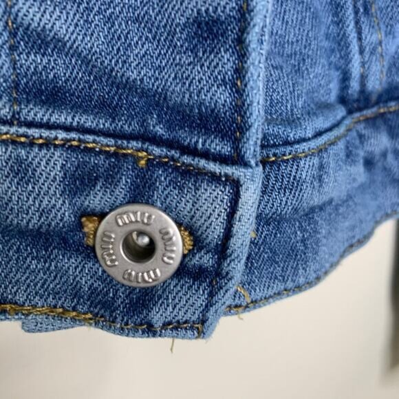 Miu Miu Jean Jacket  Cropped The Suan Sz Medium - Picture 7 of 7